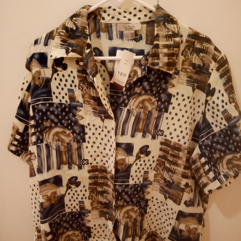 NWT Vintage Voir Collection Blouse Size 18W